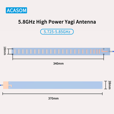 อัตราการทํางานสูง 5850MHz การเพิ่มสูง FPV Antenna ทิศทาง การตั้งตั้งง่าย