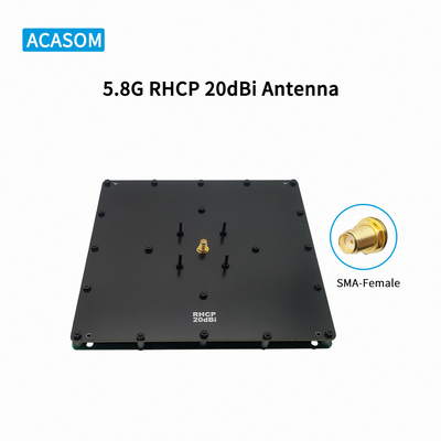 20dBi gain panel ระยะไกล โดรน Antenna สําหรับเครื่องกระตุ้นพลังงานสูง