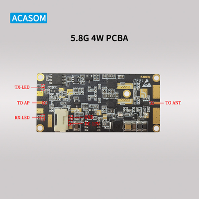 พลังงาน 5W 37dBm RF เครื่องขยายสัญญาณ สุดยอด 12V PCBA สําหรับ 5.8GHz และ 2.4GHz ขยายระยะทางไร้สาย