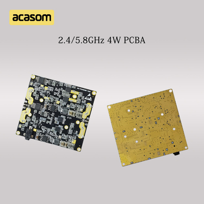 วงจรสอง 5.8GHz &amp; 2.4GHz RF สัญญาณเสริม 4W 36dBm บอร์ด PCBA สําหรับ DC 12V